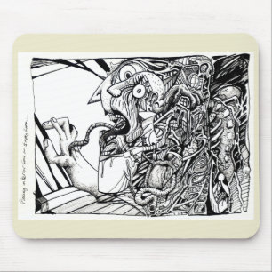 Fleeing in terror from an empty room...   mouse mat