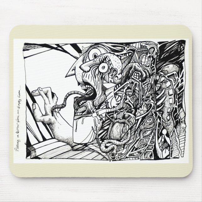 Fleeing in terror from an empty room...   mouse mat (Front)