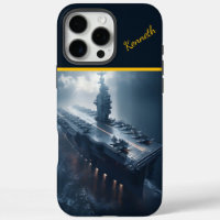 Fleet carrier navigates stormy seas AI ART