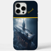 Fleet carrier navigates stormy seas AI ART