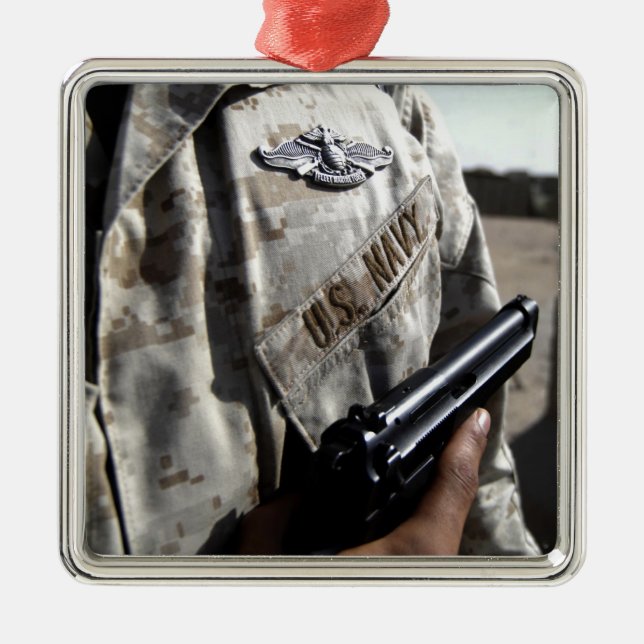 Fleet Marine Force Warfare Device Metal Tree Decoration (Front)