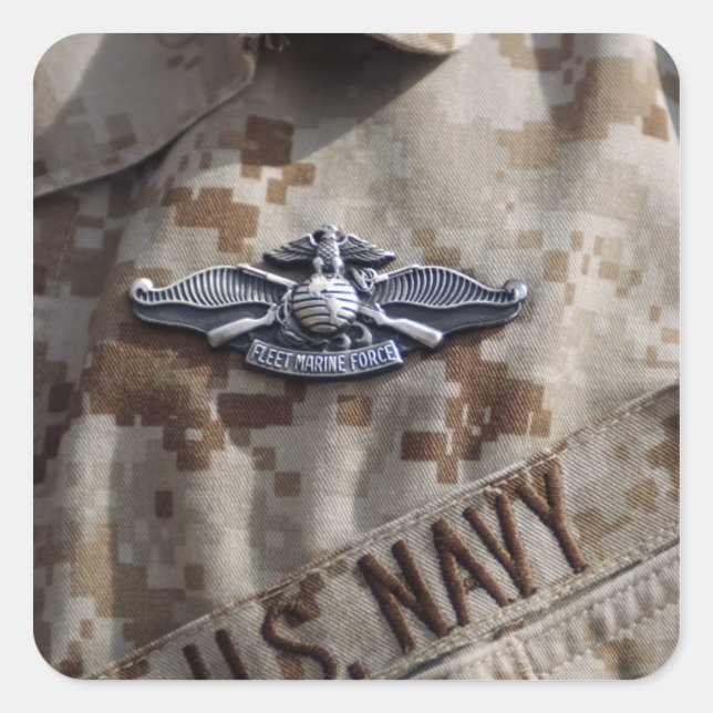 Fleet Marine Force Warfare device pin Square Sticker (Front)