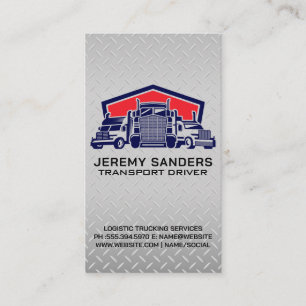 Fleet of Semi Trucks   Transport Business Card