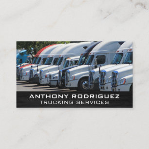 Fleet of Semi Trucks Transport Services Business Card
