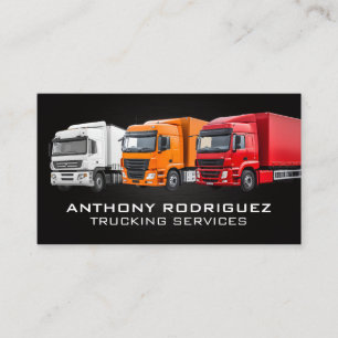 Fleet of Trucks   Trucking Services  Business Card