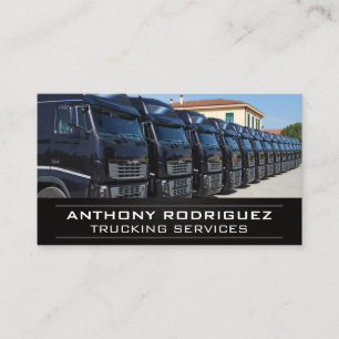 Fleet of Trucks Trucking Services Business Card