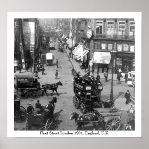 Fleet Street London 1901 England Poster