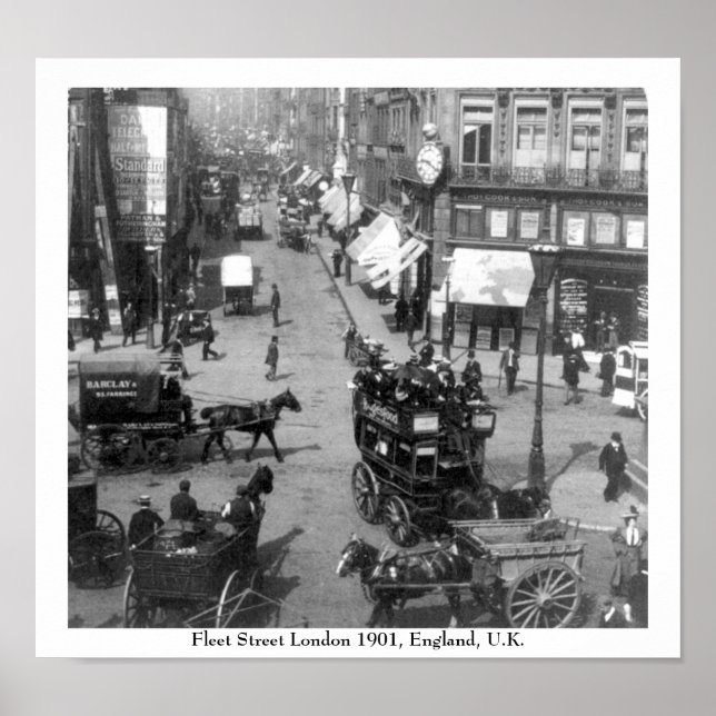 Fleet Street London 1901 England Poster (Front)