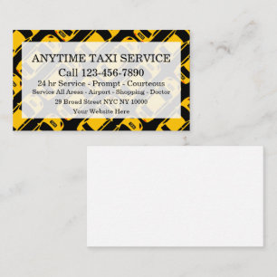 Fleet Taxi Service With Taxicab Pattern Business Card