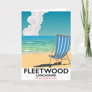 Fleetwood , Lancashire Seaside travel poster Holiday Card