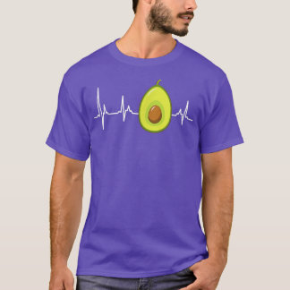 Fleitarian Avocado Heartbeat ECG Heart rate Veggie T-Shirt