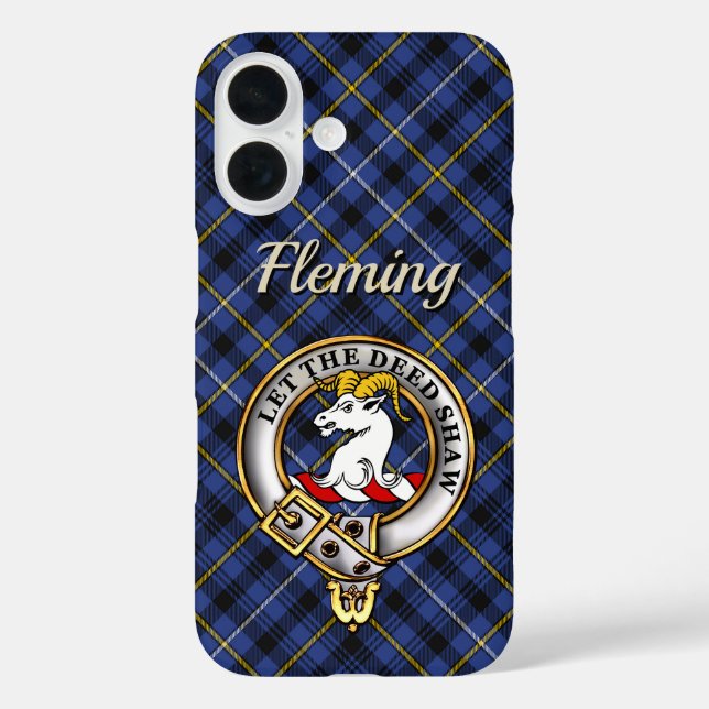 Fleming Clan Badge & Tartan Personalised Case-Mate iPhone Case (Back)