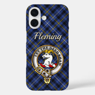 Fleming Clan Badge & Tartan Personalized iPhone 16 Case