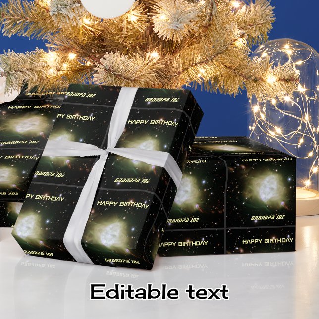 Fleming nebula custom name and text astronomy wrapping paper (Creator Uploaded)