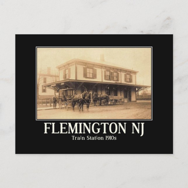 Flemington NJ Train Station 1910s Postcard (Front)