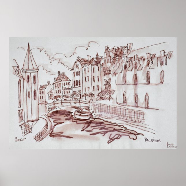 Flemish Architecture | Ghent, Belgium Poster (Front)