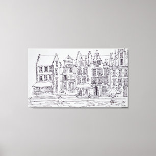 Flemish Architecture waterfront, Ghent, Belgium Canvas Print
