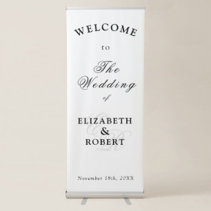 Flemish Elegant Minimalist Welcome Wedding Retractable Banner