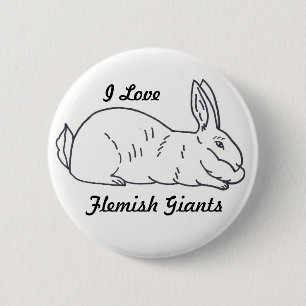 Flemish Giant Bunny Button