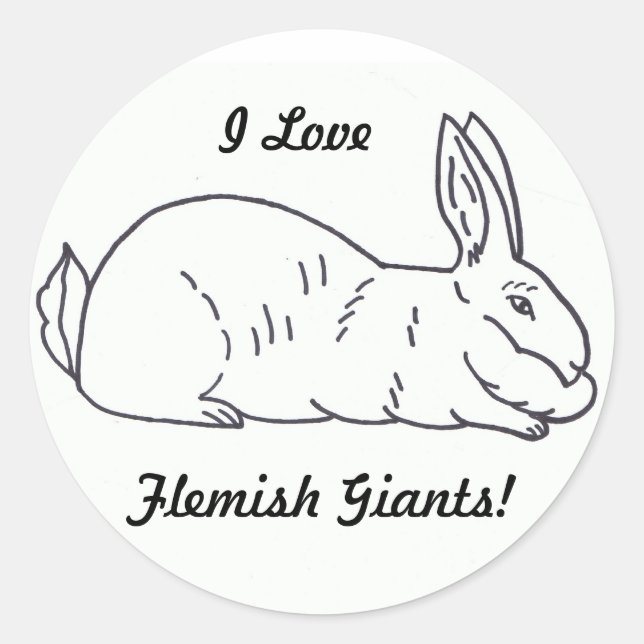 Flemish Giant Rabbit Sticker (Front)