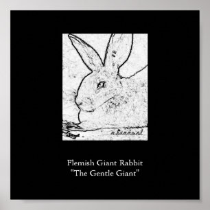 Flemish Giant Rabbit"The Gentle Giant" Poster