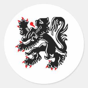 Flemish Lion. Classic Round Sticker