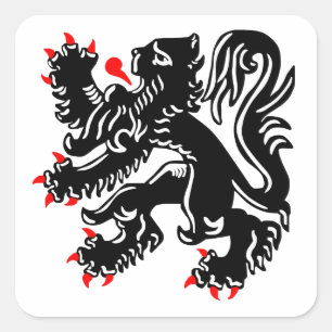 Flemish Lion. Square Sticker