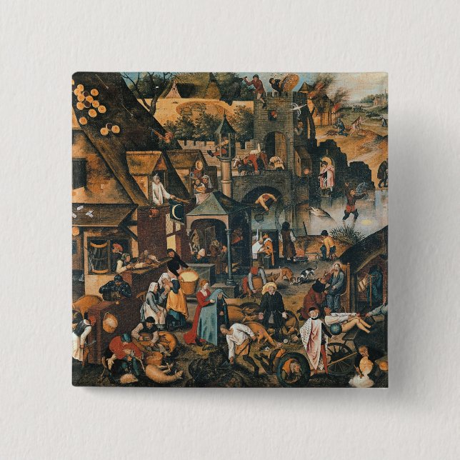 Flemish Proverbs 15 Cm Square Badge (Front)