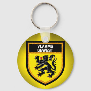 Flemish Region Flag Key Ring