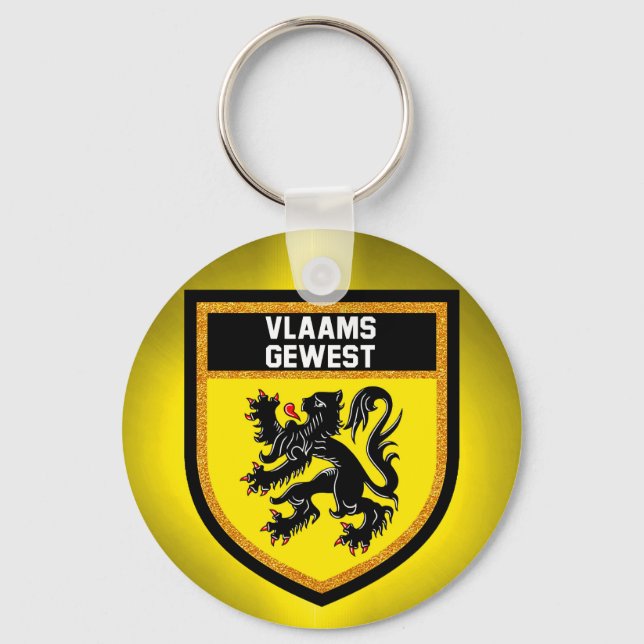 Flemish Region Flag Key Ring (Front)
