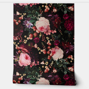 Flemish Vintage Dark Night Romanticism Garden Wallpaper