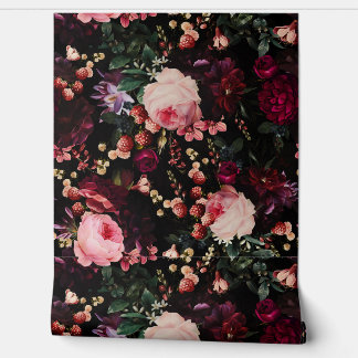 Flemish Vintage Dark Night Romanticism Garden Wallpaper