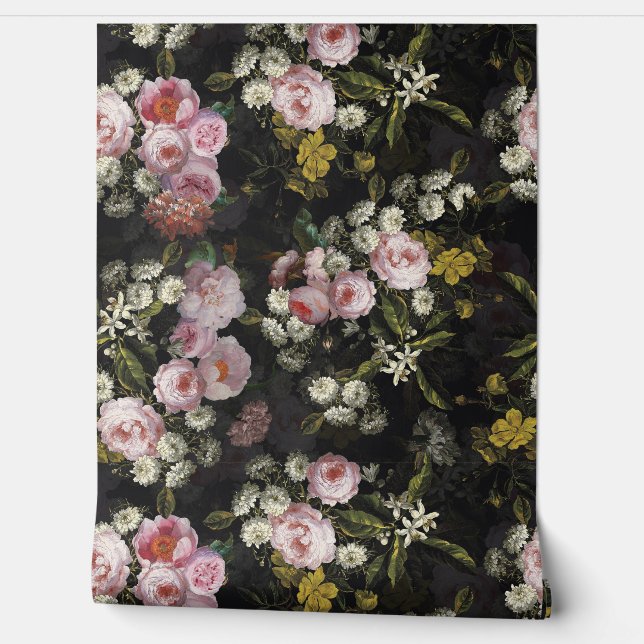 Flemish Vintage Dark Night Romanticism Wallpaper (Unrolling)