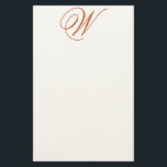 Flemish W Editable Monogram Felt Stationery<br><div class="desc">Flemish W Editable Monogram Felt Stationery</div>