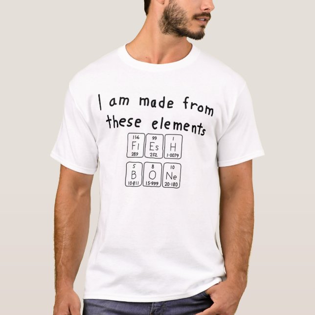 Flesh and Bone periodic table name shirt (Front)