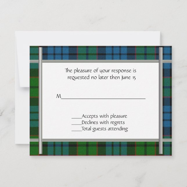Fletcher Plaid Wedding RSVP Card (Front)