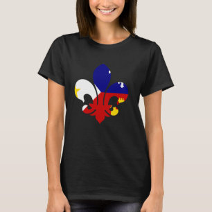 Fleur Acadiana Flag Louisiana Cajun Country Citize T-Shirt