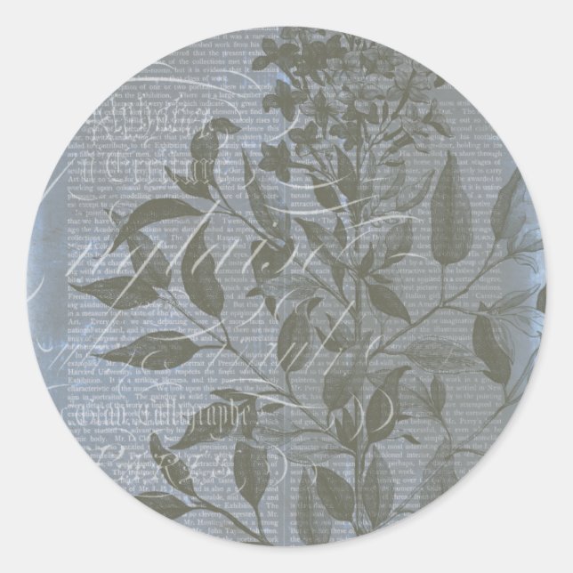 Fleur de Bleu I Classic Round Sticker (Front)