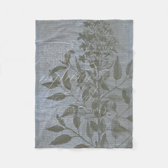 Fleur de Bleu I Fleece Blanket (Front)