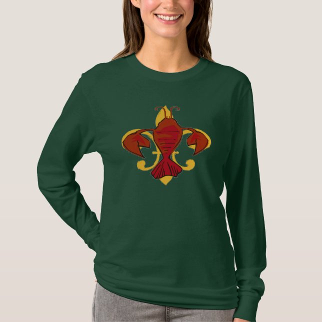 Fleur De Craw,  Fleur De Lis Crawfish T-Shirt (Front)