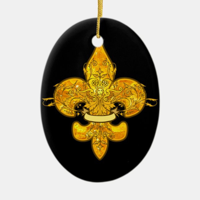 Fleur de Guardian Ceramic Tree Decoration (Front)