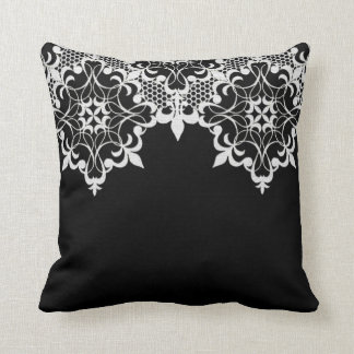 Fleur De Lace Black Pillow