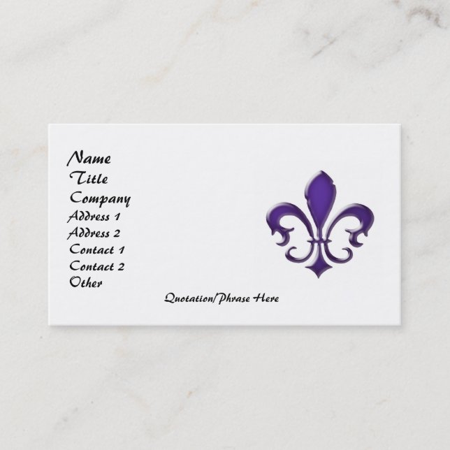 Fleur de Lis 1 Business Card (Front)