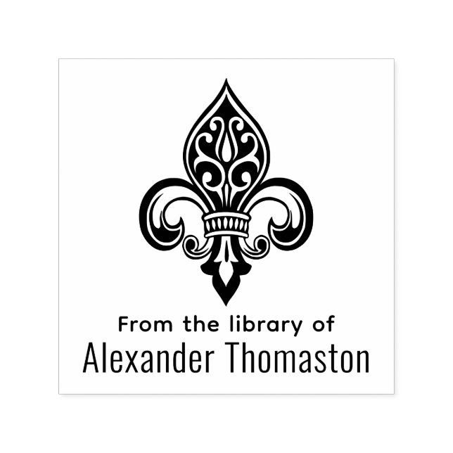 Fleur de Lis #26 “From the Library of” Self-inking Stamp (Design)