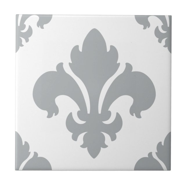 Fleur De Lis 2 Paloma Tile (Front)