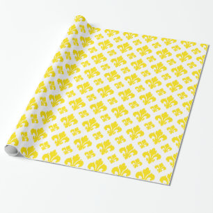 Fleur De Lis 2 Yellow Wrapping Paper