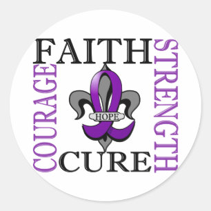 Fleur De Lis 3 Chiari Malformation Classic Round Sticker