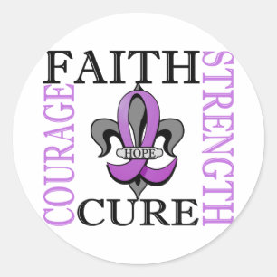 Fleur De Lis 3 General Cancer Classic Round Sticker