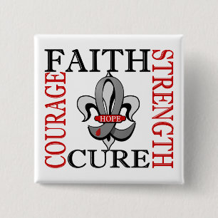 Fleur De Lis 3 Juvenile Diabetes 15 Cm Square Badge