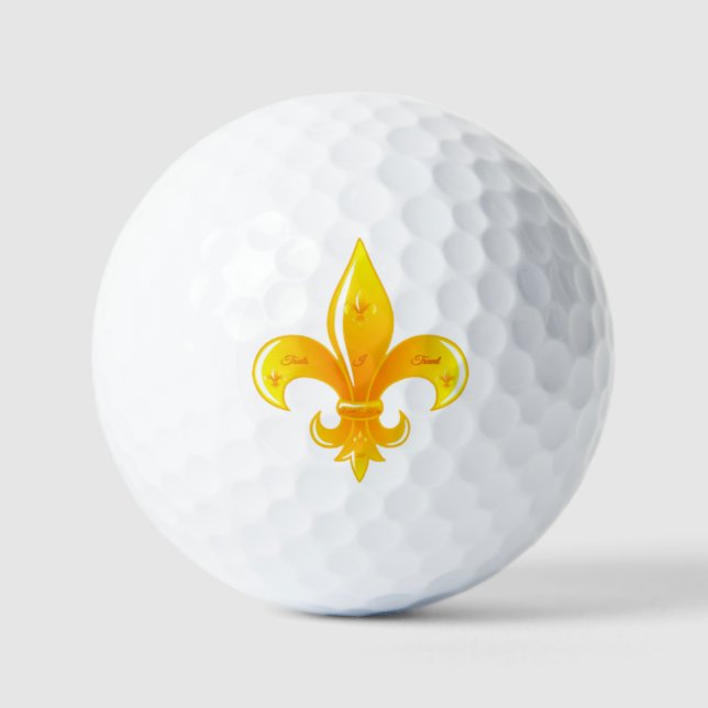 Fleur De Lis 3 Pack Golf Balls (Front)